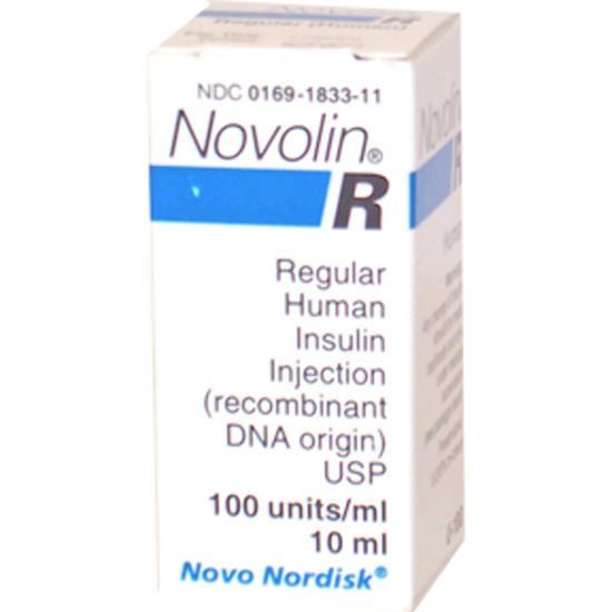 Insulin Novolin® R Human, (Insulin Regular), 100U/mL, MDV, 10mL Vial ...
