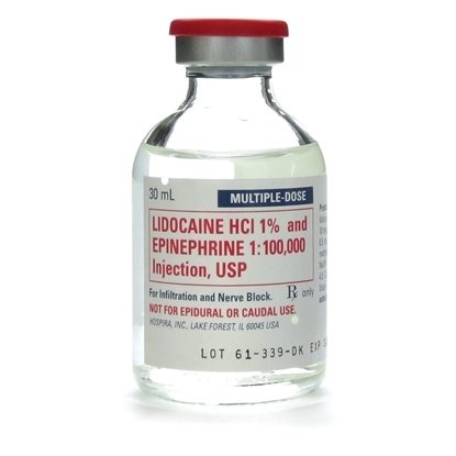 Lidocaine 1%, with Epinephrine, 10mg/mL, MDV, 30mL Vial