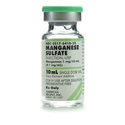 Manganese Sulfate Trace Element, 0.1mg/mL, SDV, 10mL Vial