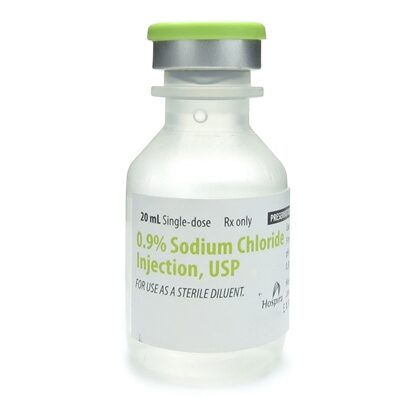 0.9% Sodium Chloride Injection 9 mg/mL, Single Dose Vial 20 mL, Each