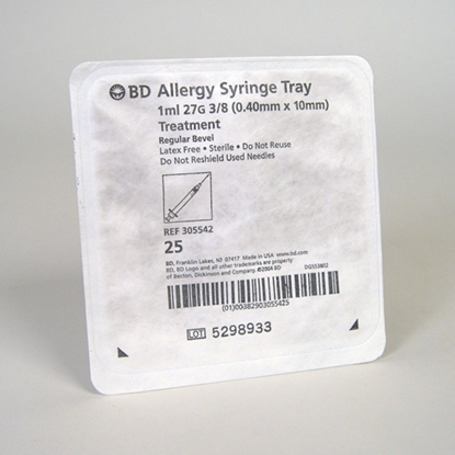 BD PrecisionGlide™ Allergy Syringe With Needle 1cc 27G x 3/8", 1000/Case