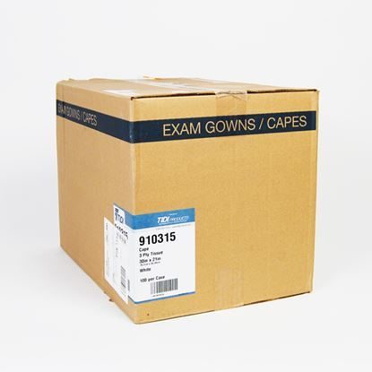 Cape, Exam 30" x 21", Tissue/Poly/Tissue, White,  100/Case