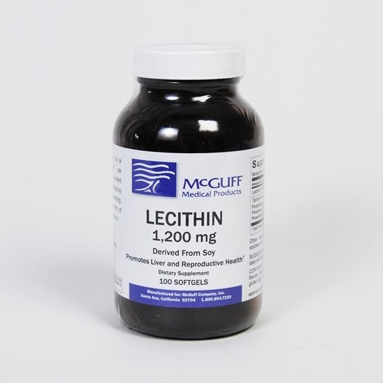Lecithin, 1,200mg, Derived from Soy, 100 Capsules/Bottle McGuff