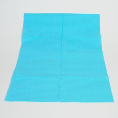 Pillow Towel, 3-Ply, 13 1/2" x 18", Poly-Back, Blue, 500/Case