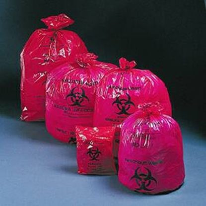 Bags, Infectious Biohazard Waste, 7-10 Gallon, Red, 24 x 24", 1,000/Case