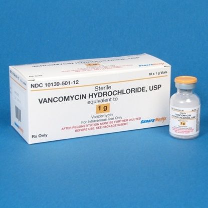Vancomycin HCl, Powder, 1 Gram, SDV, 10mL, 10 Vials/Tray