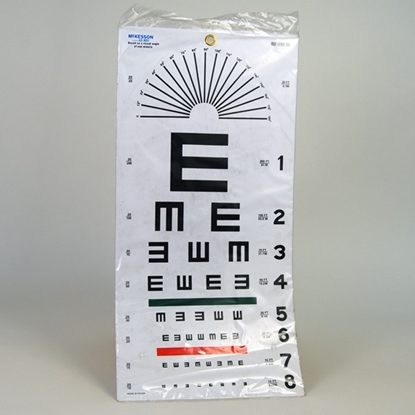 Eye Chart, Illiterate, Plastic, 22" x 11", Use at 20', Medi-Pak™, Each