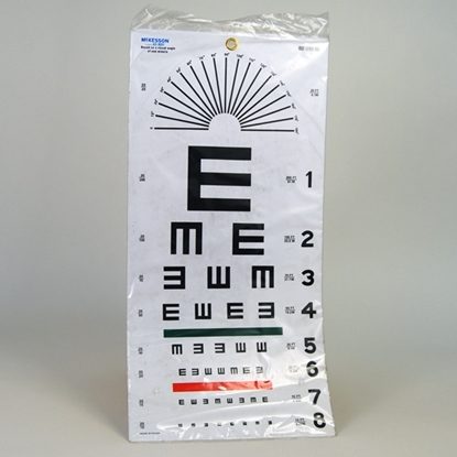 Eye Chart, Illiterate, Plastic, 22" x 11", Use at 20', Medi-Pak™, Each..