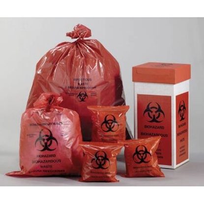 Bags, Infectious Biohazard Waste, 44 Gallon, Red, 250/Case