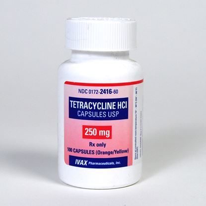 Tetracycline, 250mg,  100 Capsules/Bottle