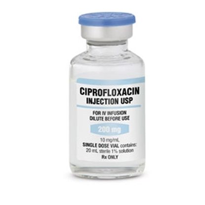 Ciprofloxacin IV, 10mg/mL, SDV, 20mL/Vial, Each