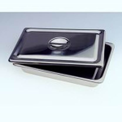 Tray, Instrument with Lid, 8" x 3" x 1 1/2", Stainless Steel, Each