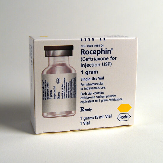 Rocephin® (Ceftriaxone Sodium), Powder, 1Gram/Vial, SDV, 10mL Vial McGuff