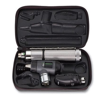 Diagnostic Set, Otoscope with Throat Illuminator and Standard Opthalmoscope MacroView™, with Handle, in Hard Case, Each