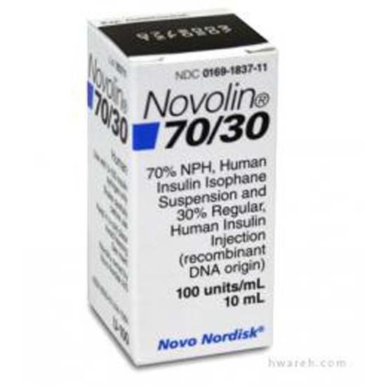 Insulin Novolin® 70/30, (Insulin Isophane and Insulin Regular), 100u/mL,  MDV, 10mL Vial | McGuff