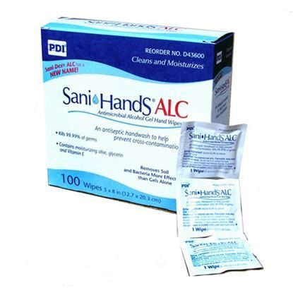 Wipes, Hand Antimicrobial, 8"x5.3", Sani-Hands®, Individual Package, 100/Box