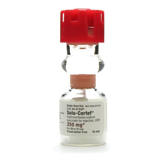 Solu-Cortef® Hydrocortisone Sodium Succinate Injection 250 mg/vial, Single Dose ACT-O-VIAL® 2 mL, Each