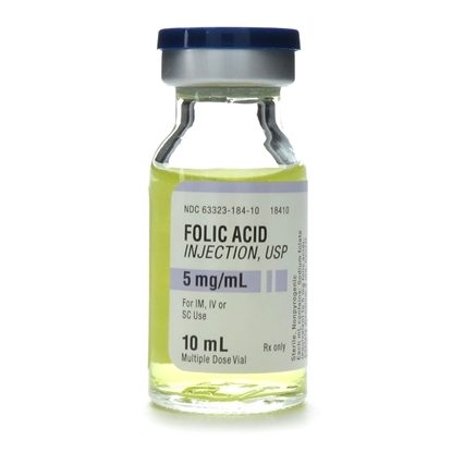 Folic Acid, 5mg/mL, MDV, 10mL Vial