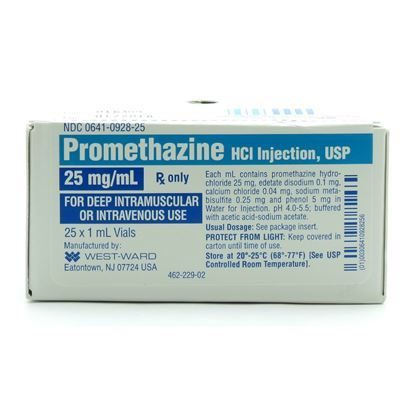 Promethazine Vials, 25mg/mL SDV 25 x 1mL Tray