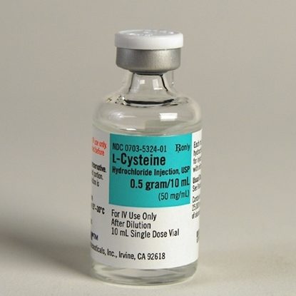 L-Cysteine HCl, 50mg/mL, SDV, 10mL, 10 Vials/Tray