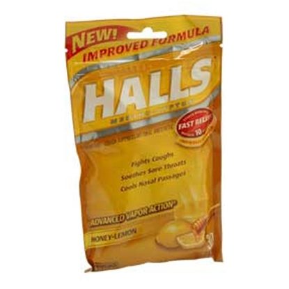 HALLS® Cough Suppressant, Oral Anesthetic, Honey/Lemon, 30 Lozenges/Package