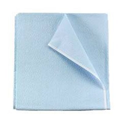 Drape Sheet, Non-Fenestrated, 40" x 48", Poly/Tissue, Non-Sterile, Blue, 50/Case