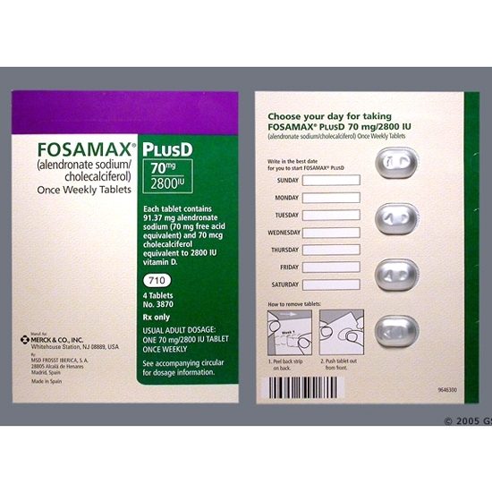 Fosamax + D™, (Alendronate Sodium/Cholecalciferol), 70mg, Unit-Dose, 4  Tablets/Bottle | McGuff