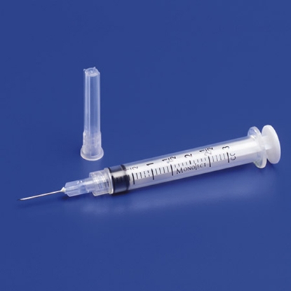 Monoject™ Hypodermic Syringe With Needle 3cc 22G x 1-1/2", 100/Box