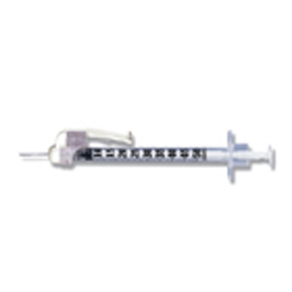 BD SafetyGlide™ Safety Insulin Syringe With Needle 1cc 29G x 1/2", 100/Box