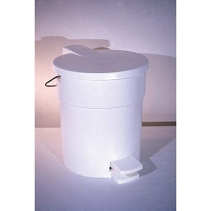 Waste Can, Step-on Square   White Steel   32quart  Each