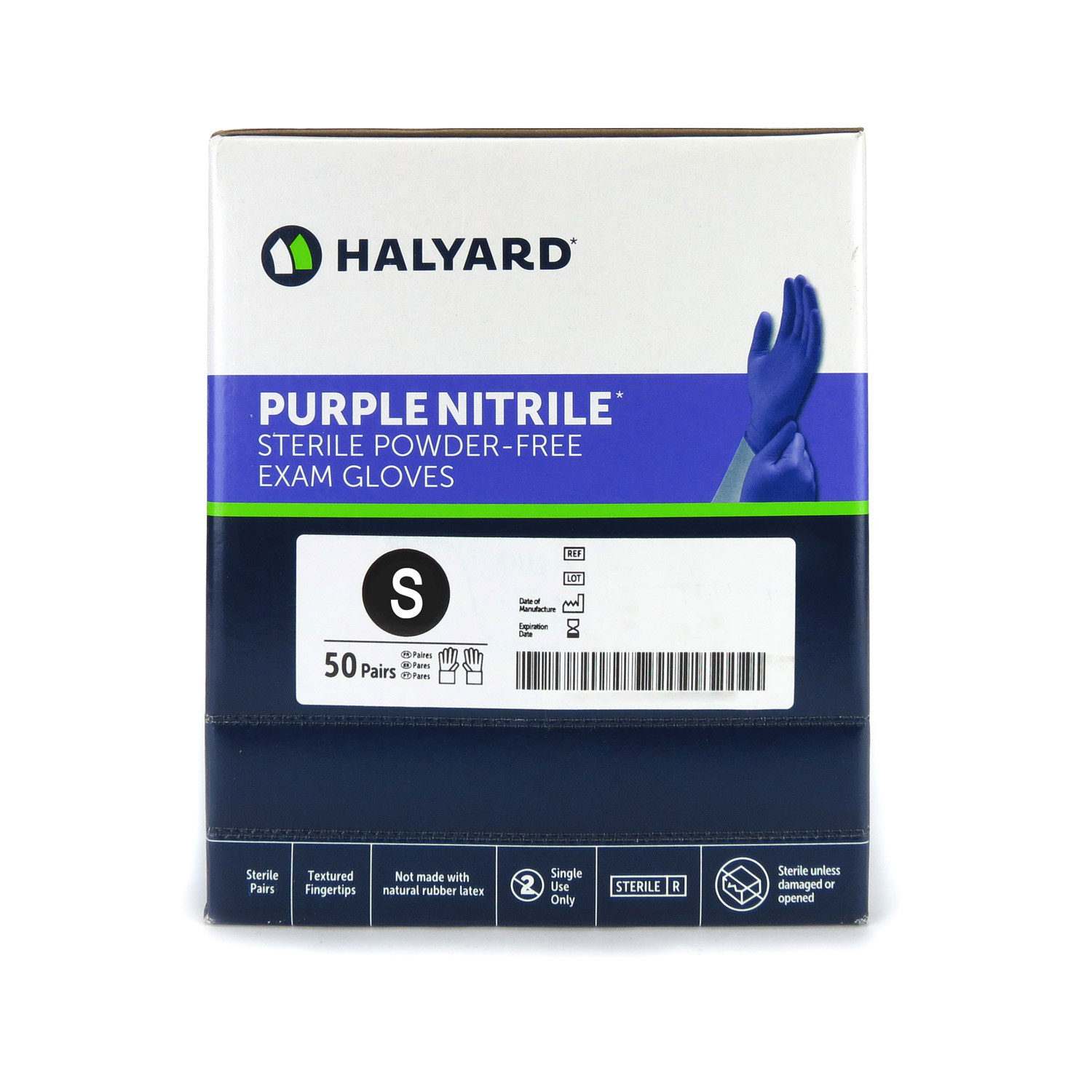 Halyard® Surgical Gloves Purple Suitable for Chemo, 50 Pairs/Box