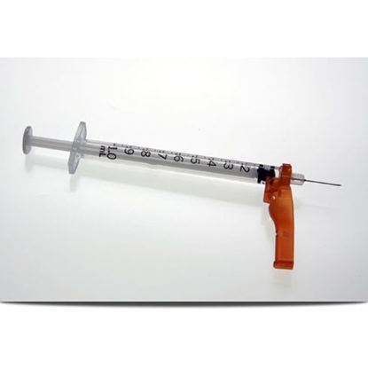 1cc Allergy Syringe, 27G x 1/2", Regular Bevel, Safety, SurGuard™, 1,000/Box