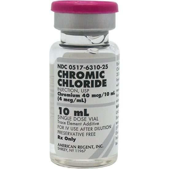 Chromium Chloride, 4mcg/mL, SDV, 10mL, 25 Vials/Tray McGuff