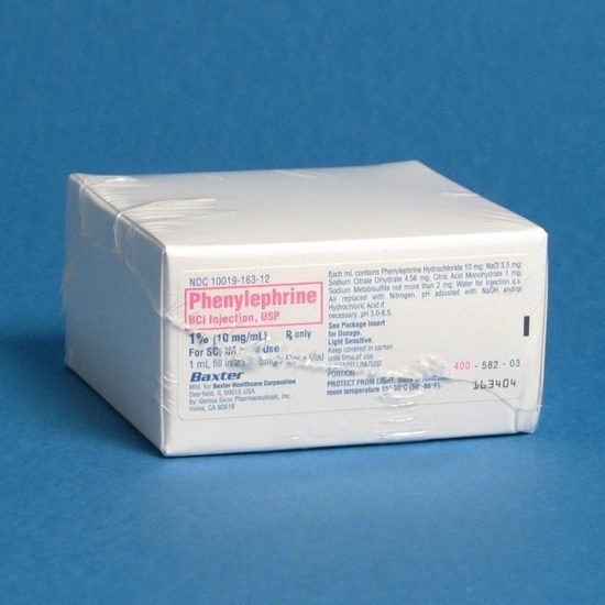 Phenylephrine HCl, 1%, SDV, 1mL, 25 Vials/Tray | McGuff