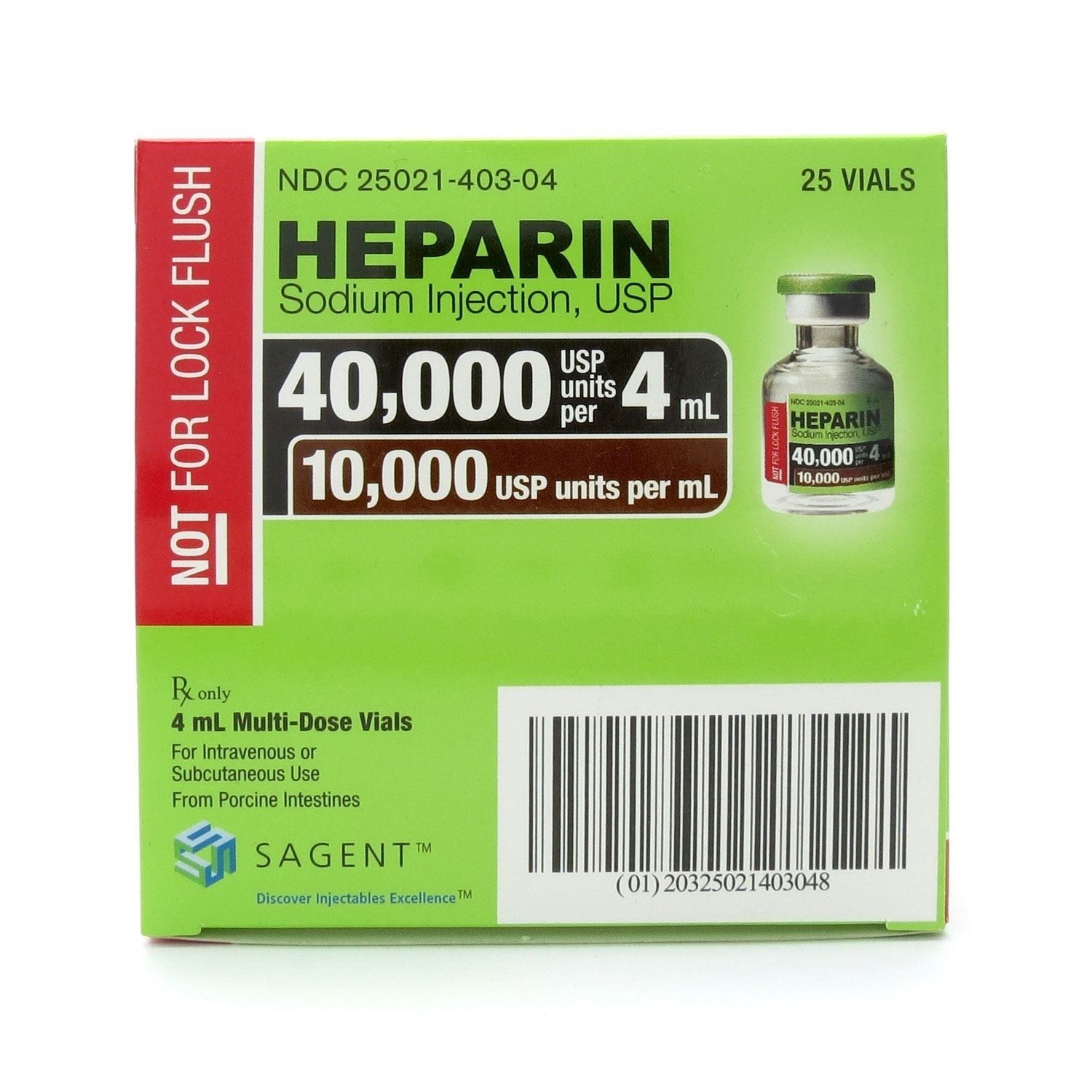 Heparin Sodium, 10,000U/mL, MDV, 4mL Vial | McGuff