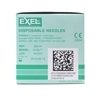 Needle 21G x 1 Disposable Regular Bevel Green Sterile Exel 100Box