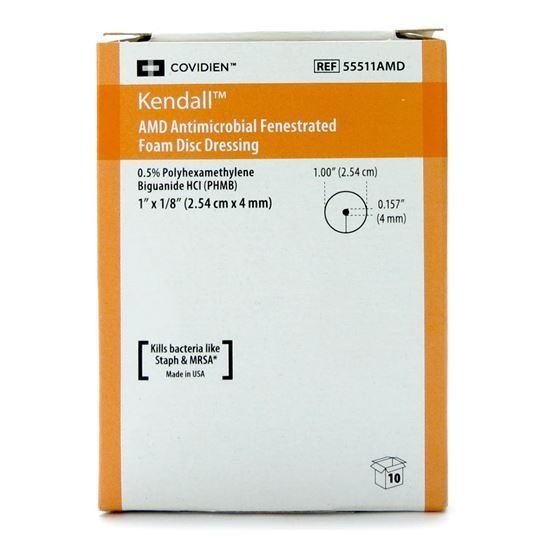 AMD Antimicrobial Disc Dressing  1 w4mm hole Sterile 10Box