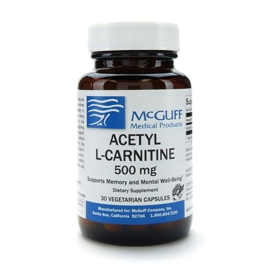 AcetylLCarnitine 500mg 30 CapsulesBottle