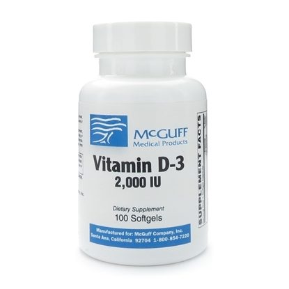 Vitamin D3, 2000 IU Softgels, 100/Bottle
