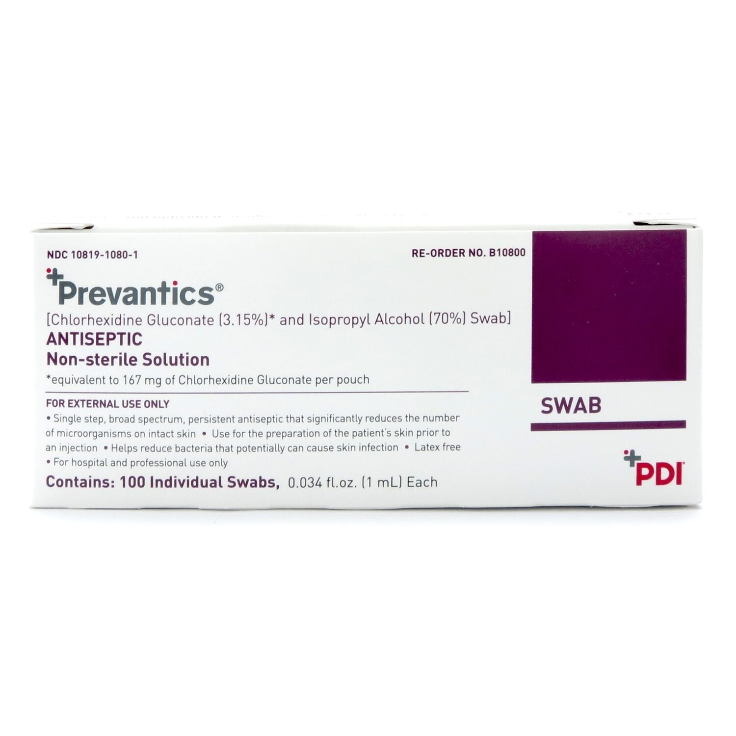 Prevantics® Antiseptic Prep Pad, 100/Box | McGuff