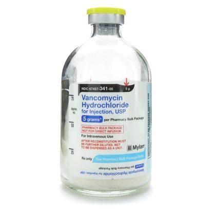 Vancomycin HCl, Powder, 5 Gram/vial, SDV, 100mL/Vial