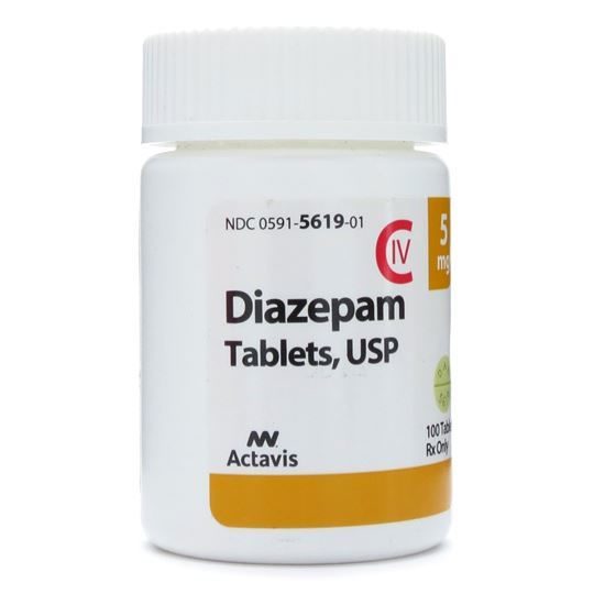 Diazepam CIV  5mg 100 TabletsBottle