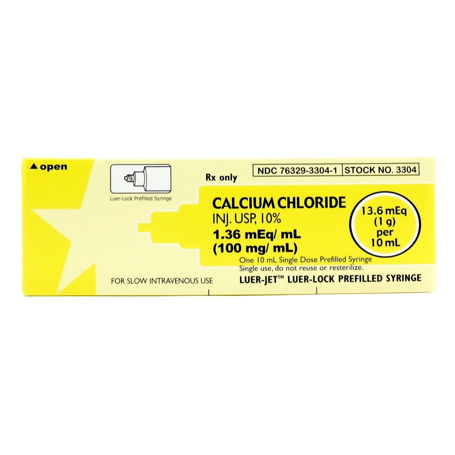 Calcium Chloride, 10%, 100mg/mL Needleless Syringe 10mL/Syringe | McGuff