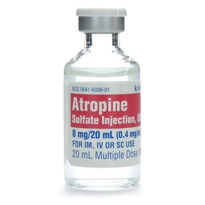 Atropine Sulfate, 0.4mg/mL, MDV, 20mL Vial