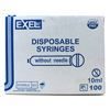 10cc12cc Syringe Luer Lock No Needle wcap Exel  Sterile 100Box