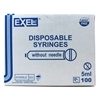 5cc6cc Syringe Luer Lock No Needle Exel wcap Sterile 100Box