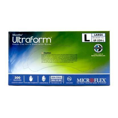 Gloves, Exam, Nitrile, Powder-free, Large, Blue, Ultraform  300/Box