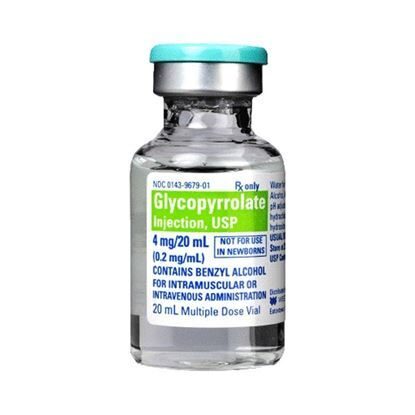 Glycopyrrolate 200mcg/mL, MDV, 20mL, 10 Vials/Tray