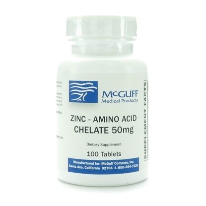 Zinc AA (Amino Acid Chelate), 50mg, 100 Tablets/Bottle