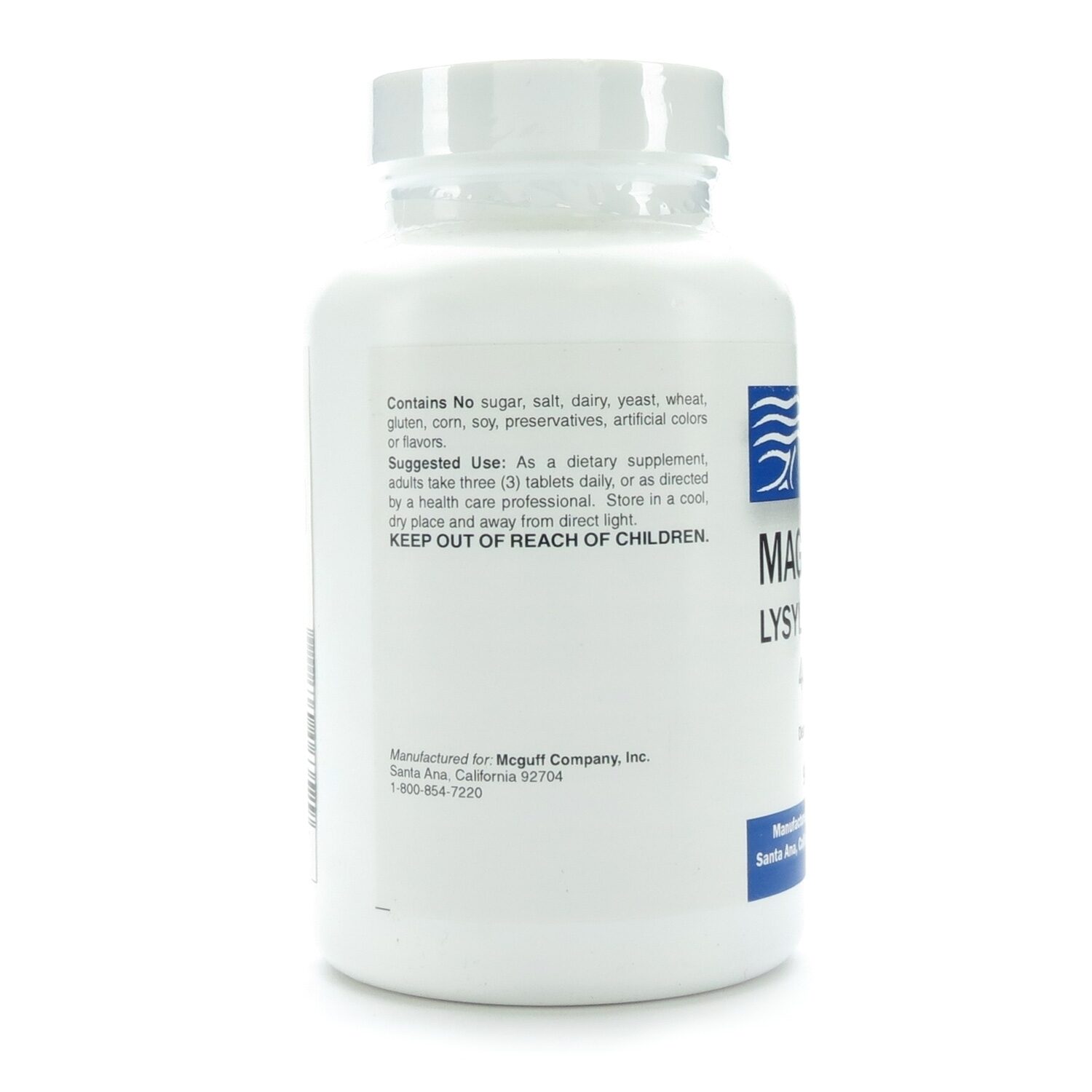 Magnesium LysylGlycinate (Amino Acid Chelate) 400mg Tablets 90/Bottle